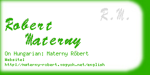 robert materny business card