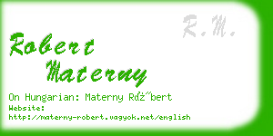 robert materny business card